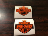 AMF GAS TANK DECALS STICKER HARLEY FX LOW RIDER SUPE SPORTSTER BAR SHIELD ORANGE