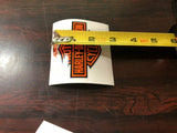 AMF GAS TANK DECALS STICKER HARLEY FX LOW RIDER SUPE SPORTSTER BAR SHIELD ORANGE