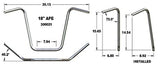 Khrome Werks 1" Ape Hanger Handlebars 18" Chrome USA Chopper Shovelhead Sportste