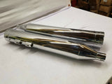 Chrome 4" Slip On Mufflers Harley Touring Double Milled Tip Custom Ultra Glide