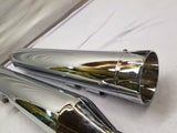Chrome 4" Slip On Mufflers Harley Touring Double Milled Tip Custom Ultra Glide