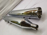 Chrome 4" Slip On Mufflers Harley Touring Double Milled Tip Custom Ultra Glide