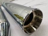 Chrome 4" Slip On Mufflers Harley Touring Double Milled Tip Custom Ultra Glide