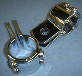 Pair 1 1/2 Chrome 3 Piece Clamps Highway Crash Bar footpegs Pegs Motorcycle cust