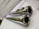 Chrome 4" Slip On Mufflers Harley Touring Reverse cone Ultra Classic Glide King