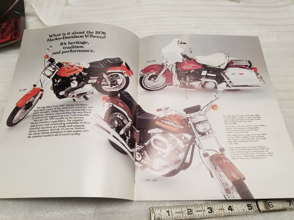 NOS Sales Brochure Literature Harley 1976 Bicentenial Superglide