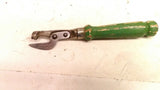 Antique Kitchen Ware Depression Era Green Wood Handle Chopper Opener Egg Beater