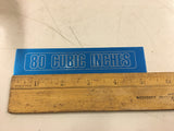 NOS Vintage 80 Cubic Inch Decal Emblem Saddlebag Sticker Harley FLH Medallion