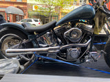 2 into 1 Zilla Exhaust Harley Softail Chopper Shotgun 1984-06 Chrome Billet Tip