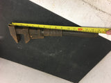 Vintage/antique adjustable/Monkey/pipe/wooden handle 15" wrench/collectable tool
