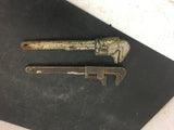 Two Vintage / antique 9" adjustable / monkey / pipe wrench / collectable tools