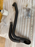 2 into 1 Ground Pound Exhaust Pipe Harley Sportster Billet tip Black 2007^ 883 1
