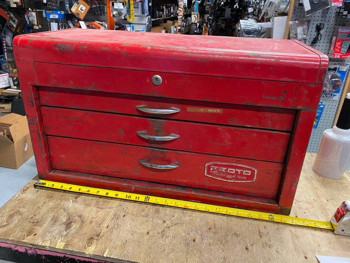 Proto Tool Box Snap on Vtg 3 drawer CArry Tray USA Good Old Stuff! 26x