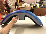 Harley 5"Frt fender Chopper Softail Wide Glide Knievel pointed nds grey blue flm