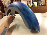 Harley 5"Frt fender Chopper Softail Wide Glide Knievel pointed nds grey blue flm