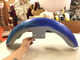 Harley 5"Frt fender Chopper Softail Wide Glide Knievel pointed nds grey blue flm