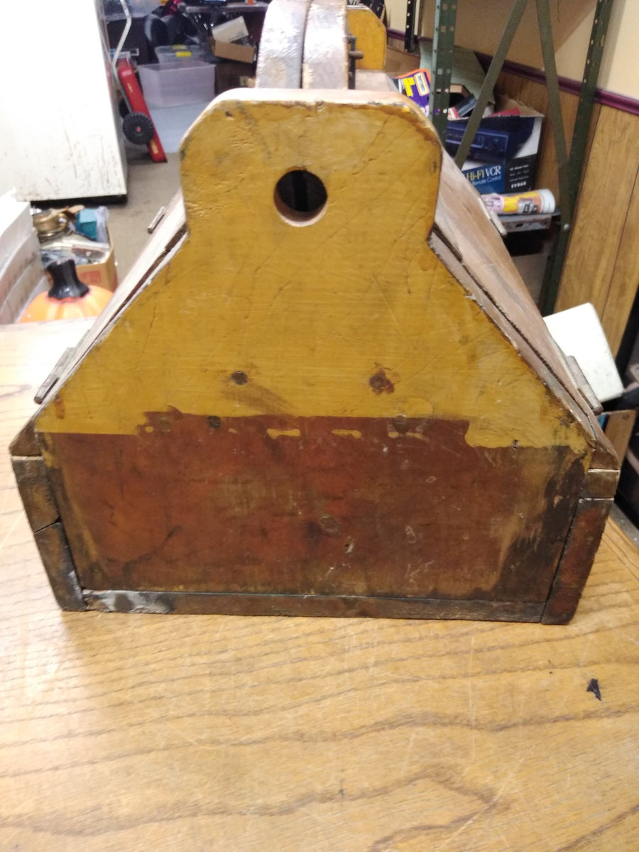 Antique Primitive Vintage Wood Tool Box Handmade Carpenters.