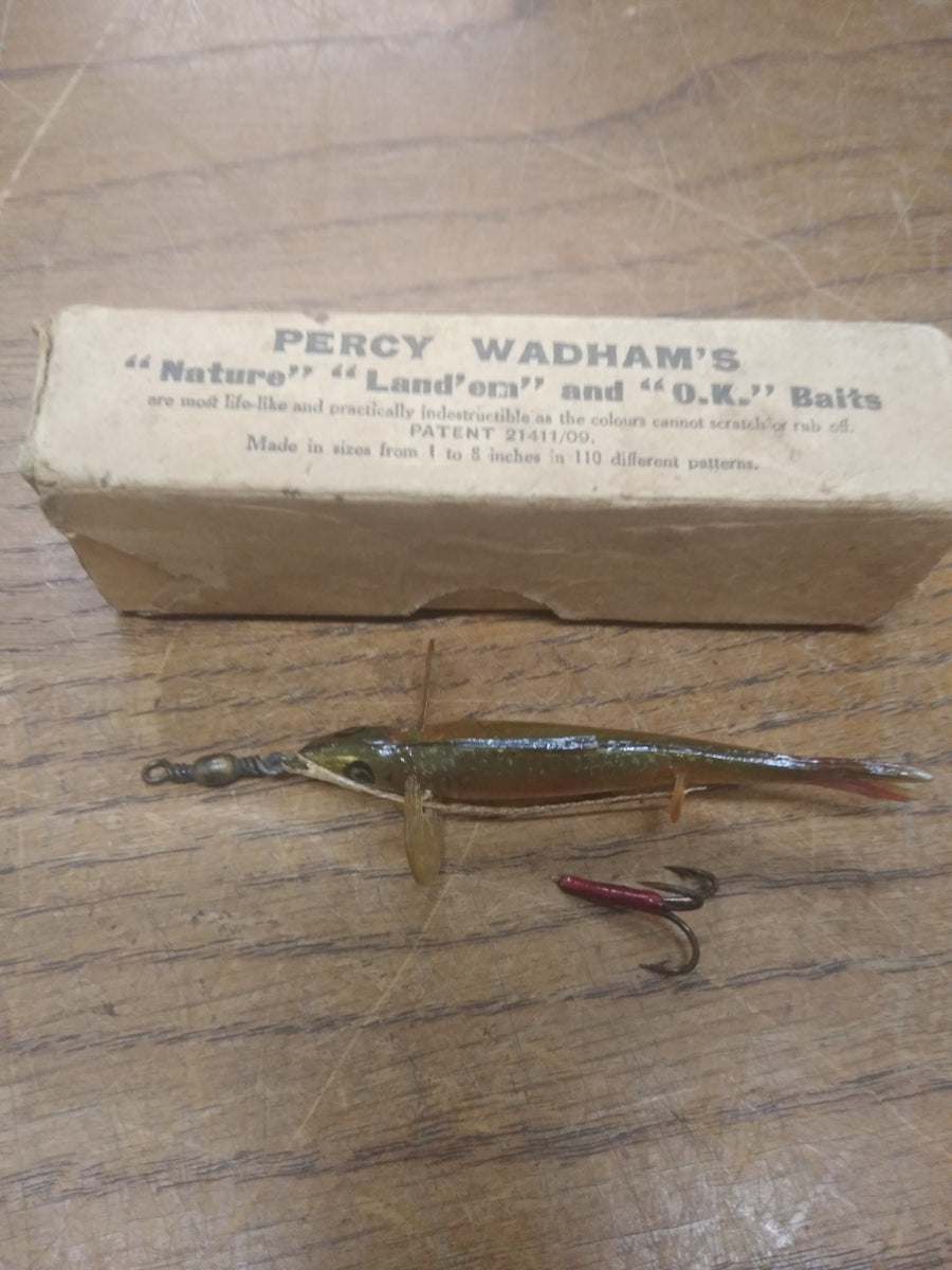 VTG Percy Wadhams Nature Land Em Ok Baits Silverfish Fishing Lure Cell –