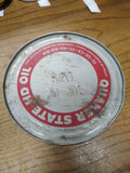 Vtg 1 Qt. Quaker State Motor Oil Full Metal Can Oil City Pa Great Shape!