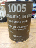 Vtg Qt  Lubricating Jet Engine Oil Can Military Airplane Unopened Military Rare!