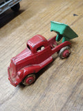 Vtg 1930's Arcade Cast Iron Toy Dump Truck 4" White Rubber Tires Red/Green Nice!