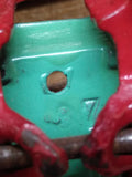 Vtg 1930's Arcade Cast Iron Toy Dump Truck 4" White Rubber Tires Red/Green Nice!