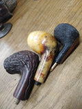 Vtg 5 Pc Briar Pipe Bowl Lot Mastercraft Van Roy Dr. Grabow Rogers Meerschaum