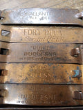 Vtg Copper Beer Bottle Can Opener Lot Duquesne Fort Pitt Ballantine Man Cave Bar