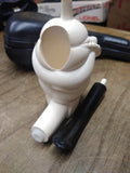 Vtg Unsmoked Meerschaum Hand Carved Sultan w/Turbine Smoking Tobacco Pipe w/Case