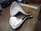 Vtg Unsmoked Meerschaum Hand Carved Sultan w/Turbine Smoking Tobacco Pipe w/Case