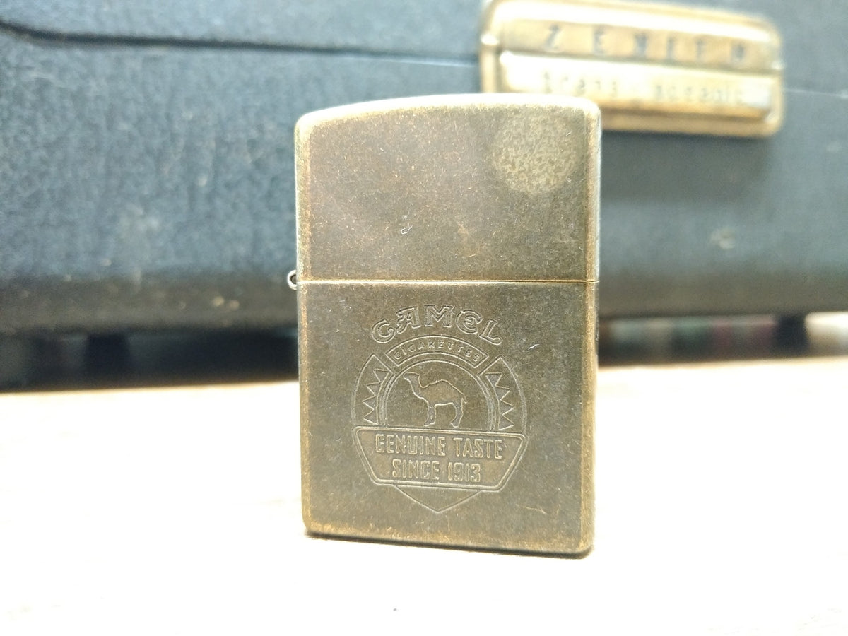 Vtg Unfired 1997 Zippo Camel Antique Brass Since 1913 Cigarette Lighte –