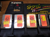 Vtg NOS 1996 8 Pc Lot Zippo Beatles Cigarette Lighter Collection w/Store Display