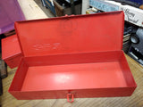 Vtg Snap On Tools Corp. KRA 104 Red Heavy Steel Tool Box 14" x 5 1/4" Nice! #2