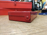 Vtg Proto Professional Tools 4997 Red Heavy Steel Tool Box 7" x 3 1/2" Nice Shap