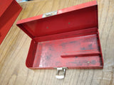 Vtg Proto Professional Tools 4997 Red Heavy Steel Tool Box 7" x 3 1/2" Nice Shap