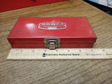 Vtg Proto Professional Tools 4997 Red Heavy Steel Tool Box 7" x 3 1/2" Nice Shap