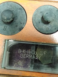 Vtg Antique BKH Co SF Germany Apothecary Pharmacy Assayer Scale Weights Wood Box