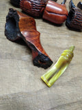 Vtg Signed DCS Denny Souers Hand Made Grecian Briar Free Style Bent Tobacco Pipe
