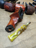 Vtg Signed DCS Denny Souers Hand Made Grecian Briar Free Style Bent Tobacco Pipe