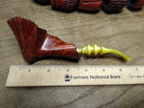 Vtg Signed DCS Denny Souers Hand Made Grecian Briar Free Style Bent Tobacco Pipe
