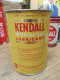 Vtg 1 Quart Kendall Motor Oil Specialized Lubricant Paper Can SAE 10W Yellow Can