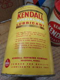 Vtg 1 Quart Kendall Motor Oil Specialized Lubricant Paper Can SAE 10W Yellow Can