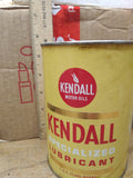 Vtg 1 Quart Kendall Motor Oil Specialized Lubricant Paper Can SAE 10W Yellow Can
