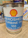Vtg Shell Aeroshell Turbine Engine Oil 555 D Eng RD 2497 1 Quart Can Empty