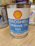 Vtg Shell Aeroshell Turbine Engine Oil 555 D Eng RD 2497 1 Quart Can Empty