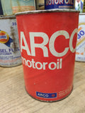 Vtg ARCO Motor Oil SAE 30 1 US Quart Paper Red Can Empty