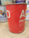 Vtg ARCO Motor Oil SAE 30 1 US Quart Paper Red Can Empty