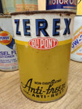 Vtg Du Pont Zerex Anti Freeze Non Evaporating Anti Rust 1 Quart Metal Can Empty