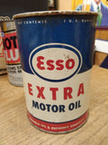Vtg 1 Quart ESSO Extra 10W 20 Motor Oil No 1 Metal Can Humble Oil & Refining Co