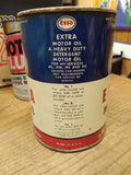 Vtg 1 Quart ESSO Extra 10W 20 Motor Oil No 1 Metal Can Humble Oil & Refining Co